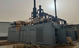 Genset container with SCR system at a dairy farm biogas plant